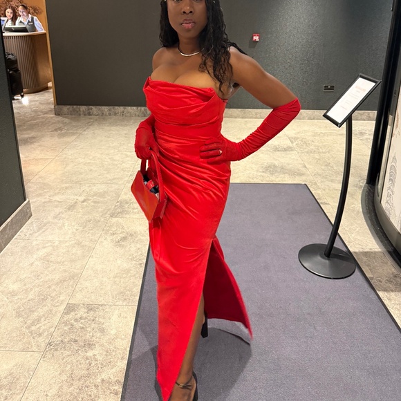 House of CB Satin Strapless Gown - Picture 3 of 3